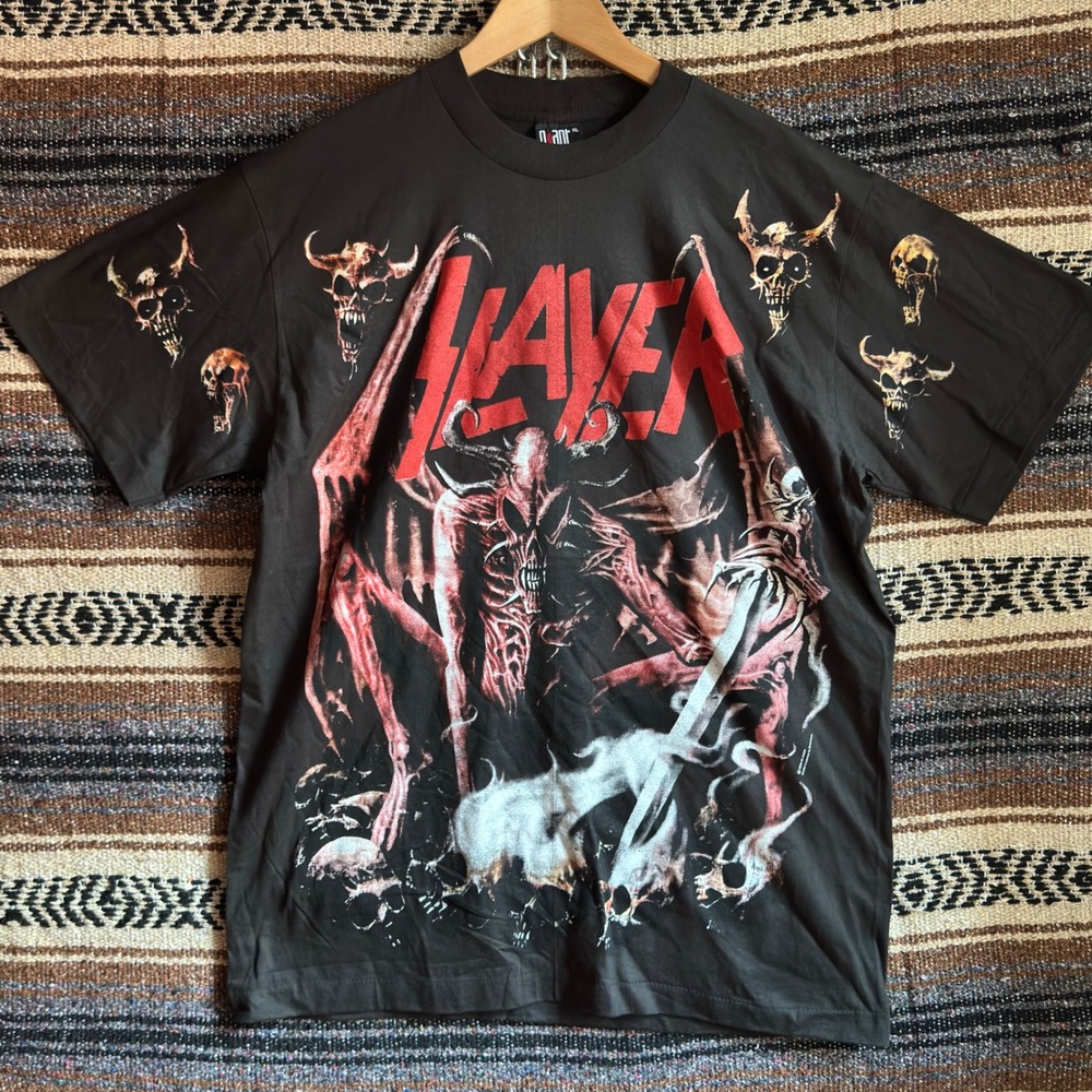 Slayer Band Shirt Mens XL Black 1993 Demon AOP Thrash Reprint